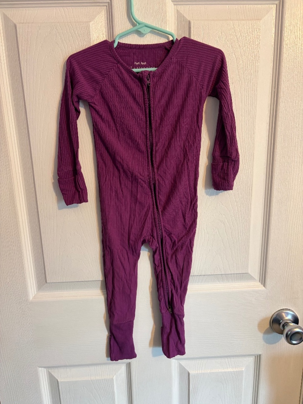 Little Sleepies ribbed purple zippy